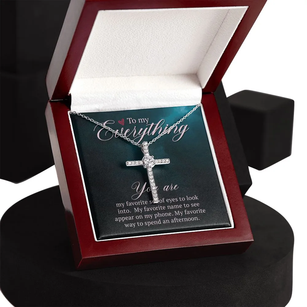 Crystal Cross Necklace-You are my everything
