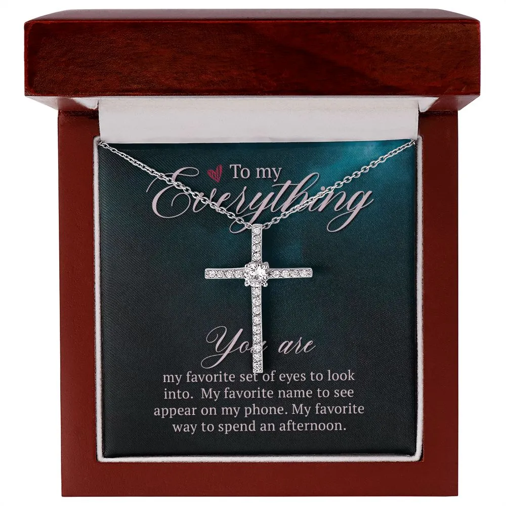 Crystal Cross Necklace-You are my everything