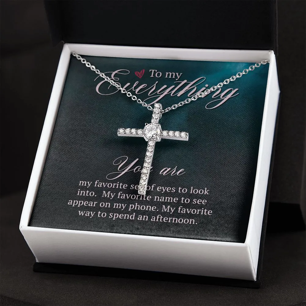Crystal Cross Necklace-You are my everything