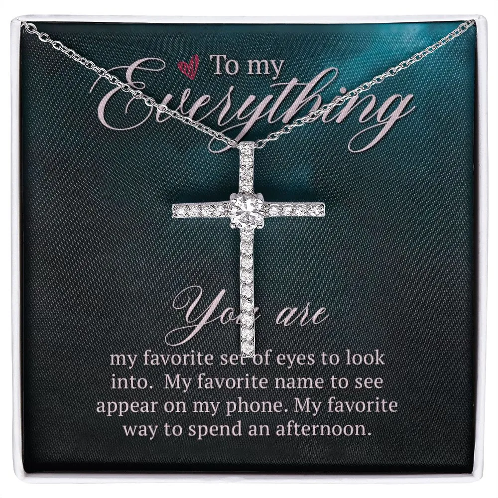 Crystal Cross Necklace-You are my everything