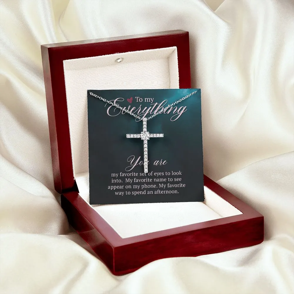 Crystal Cross Necklace-You are my everything