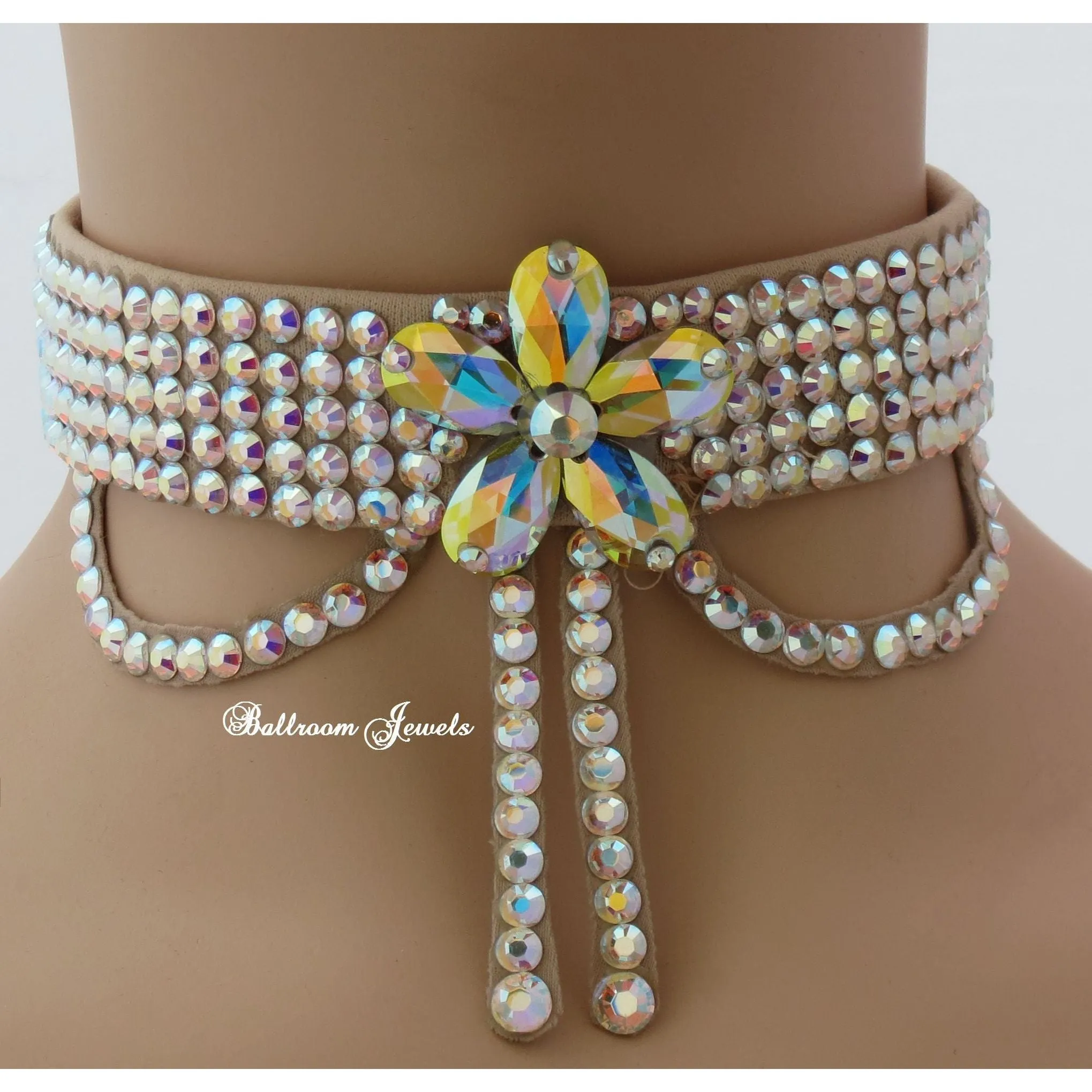 Crystal Flower Choker - clearance
