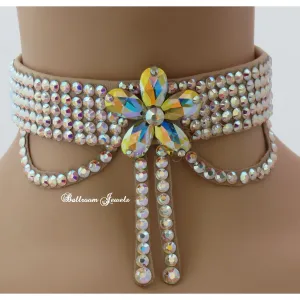 Crystal Flower Choker - clearance