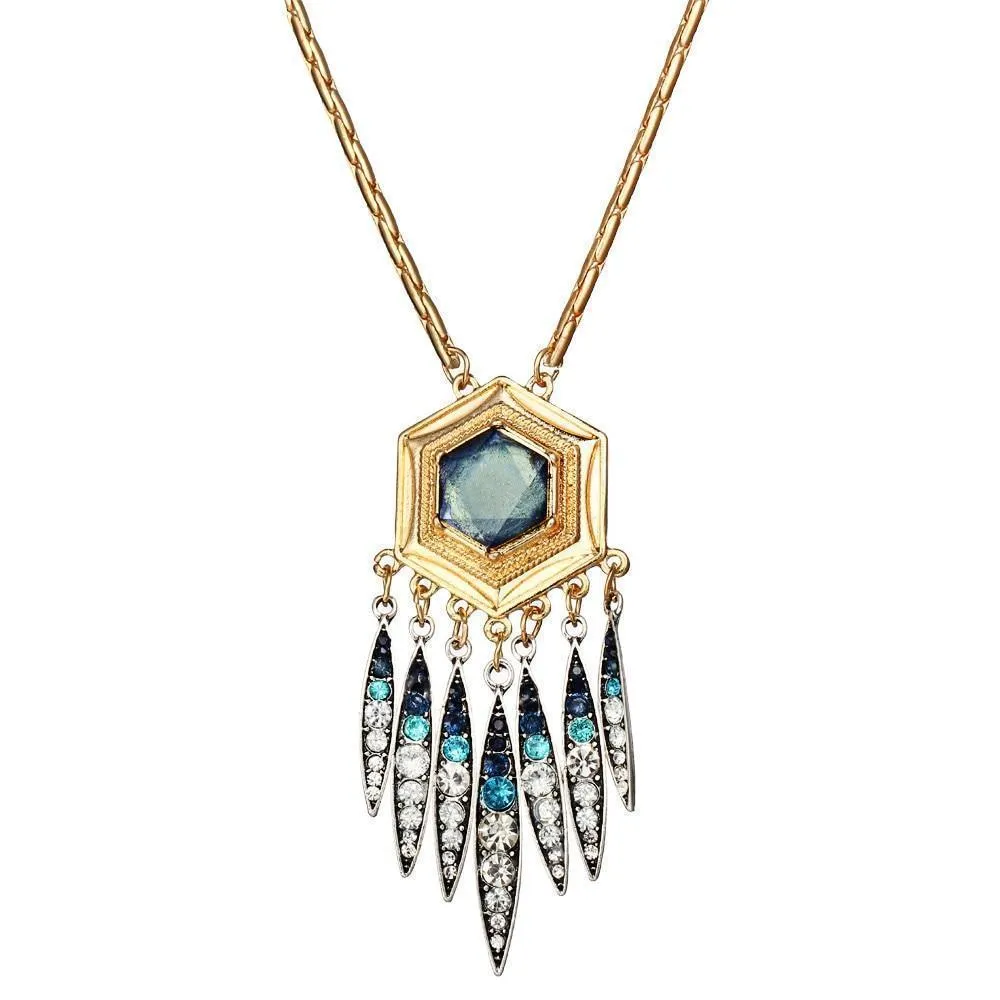 Crystal Tassel Pendant Necklace