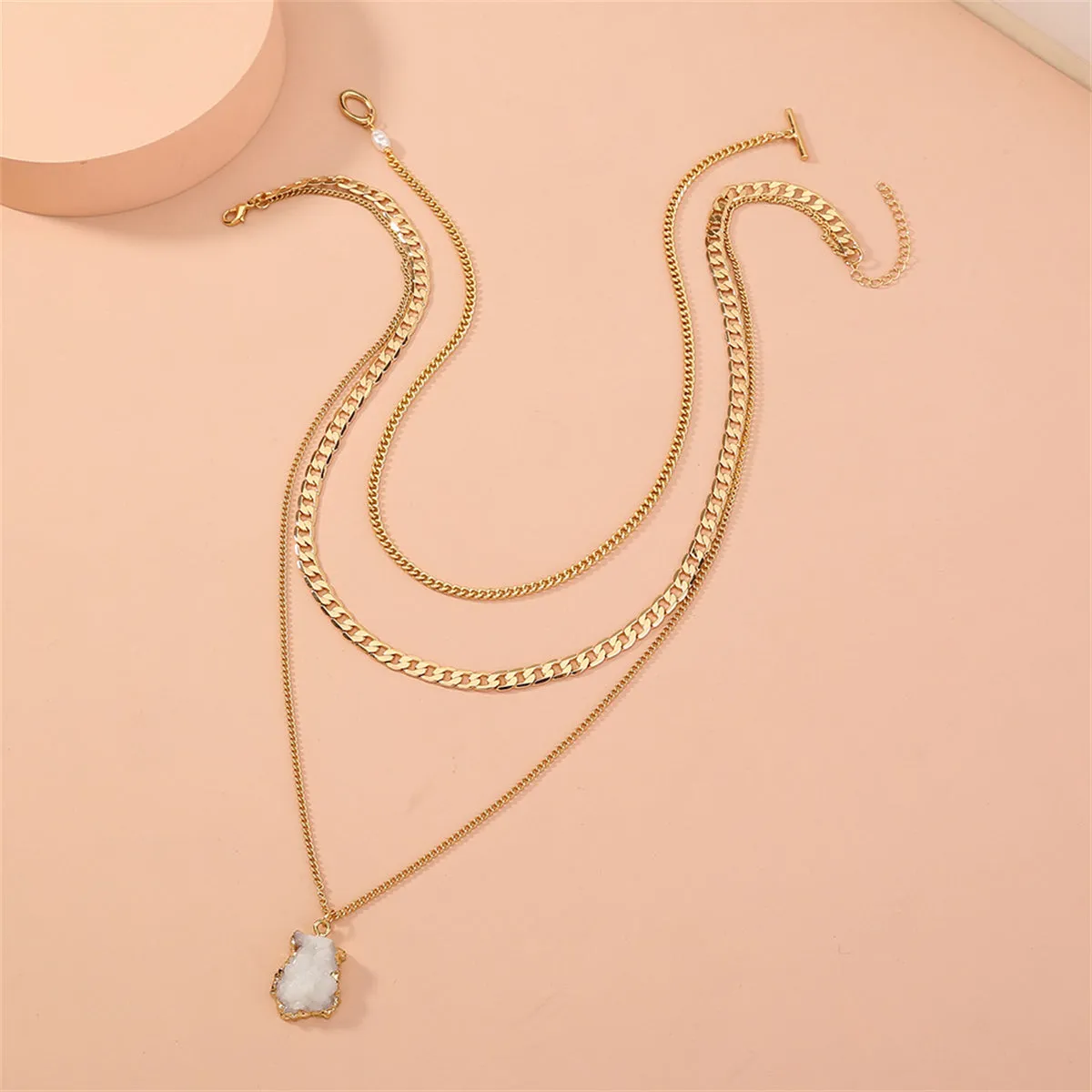 Cubic Zirconia & 18K Gold-Plated Solitaire Pendant Necklace Set
