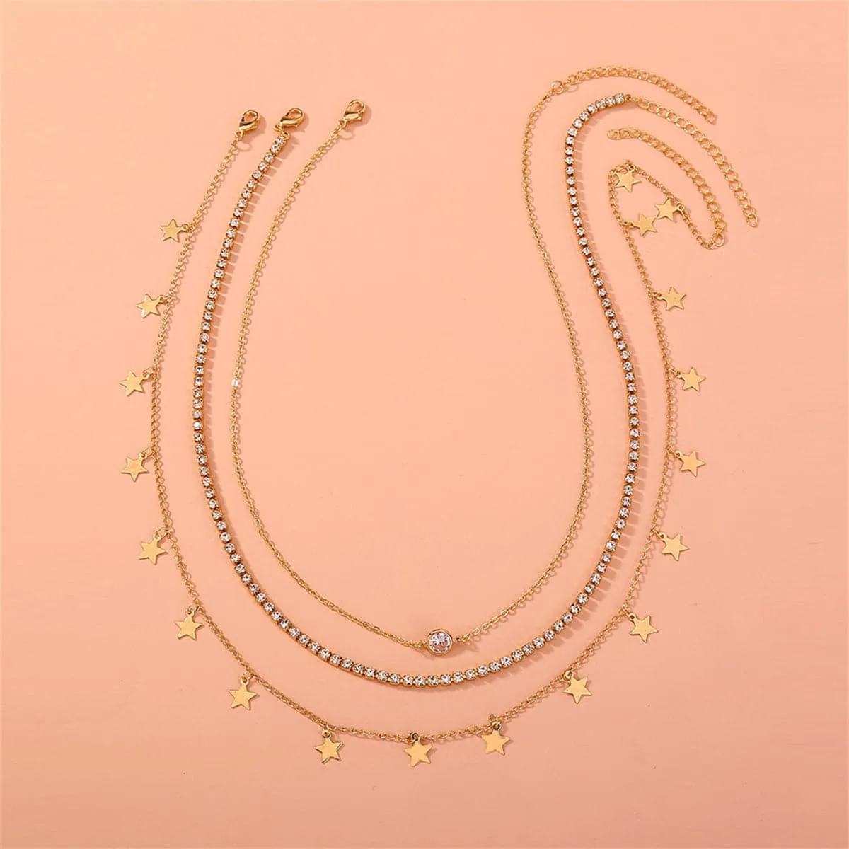 Cubic Zirconia & 18K Gold-Plated Solitaire Pendant Necklace Set