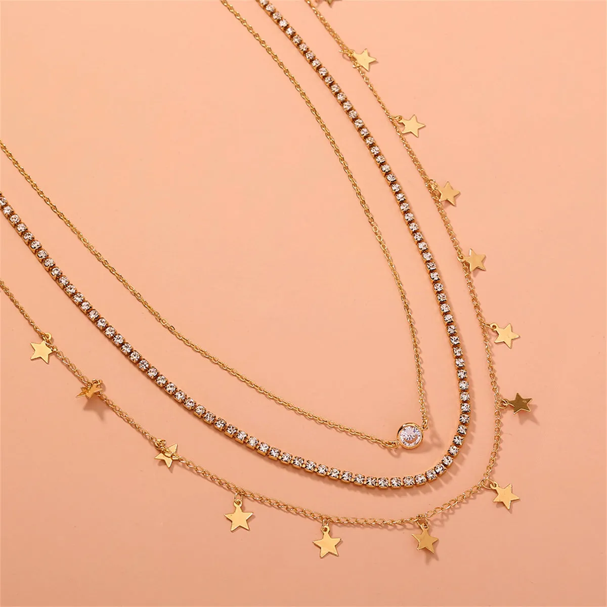 Cubic Zirconia & 18K Gold-Plated Solitaire Pendant Necklace Set