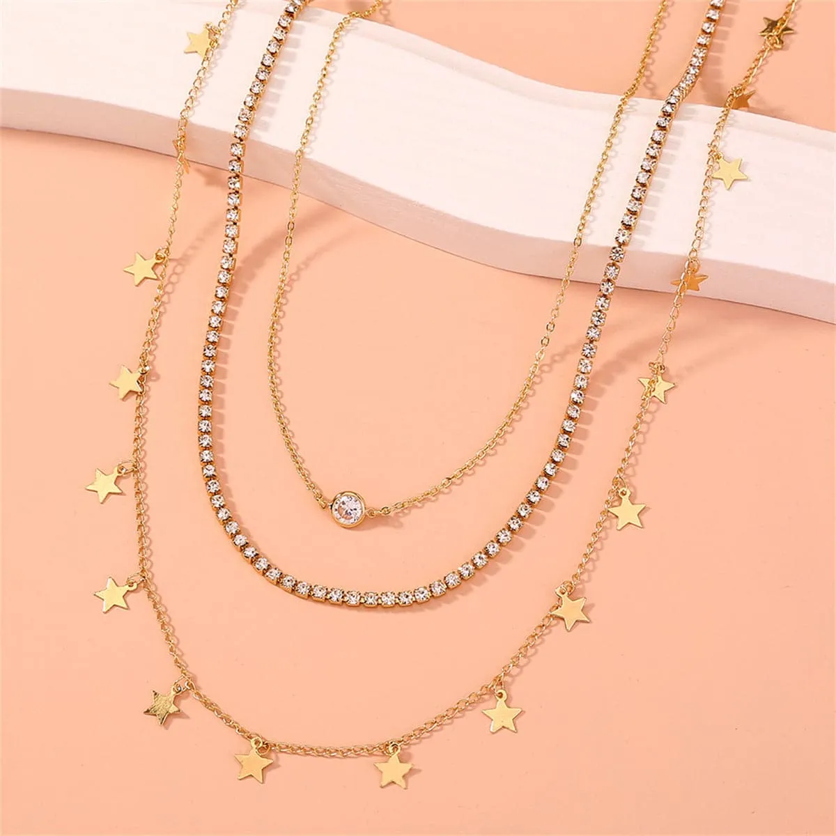 Cubic Zirconia & 18K Gold-Plated Solitaire Pendant Necklace Set