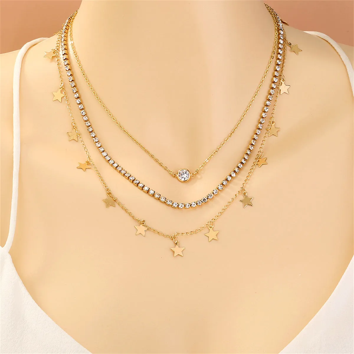 Cubic Zirconia & 18K Gold-Plated Solitaire Pendant Necklace Set