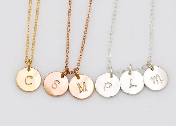 Custom 1 Charms Necklace, 0.38" Disc Charm