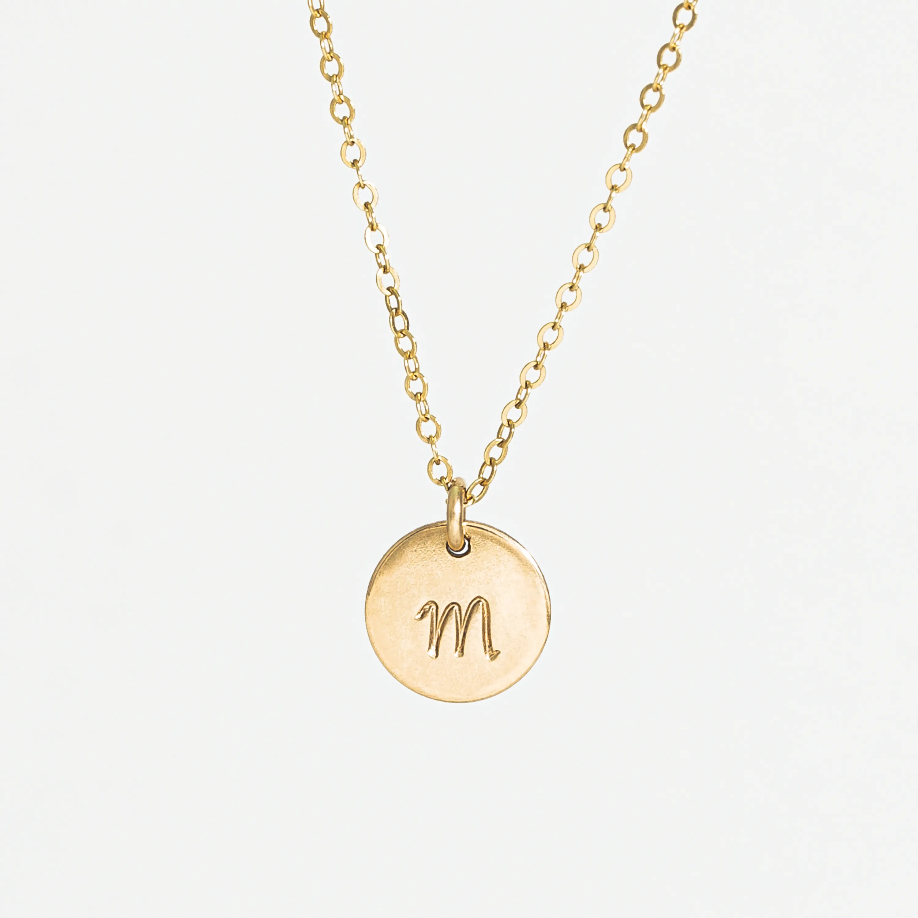 Custom 1 Charms Necklace, 0.38" Disc Charm
