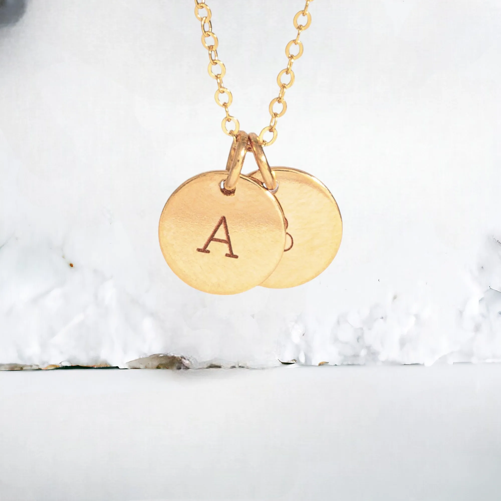 Custom 1 Charms Necklace, 0.38" Disc Charm