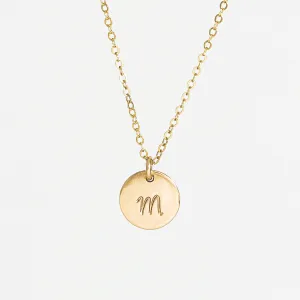 Custom 1 Charms Necklace, 0.38" Disc Charm