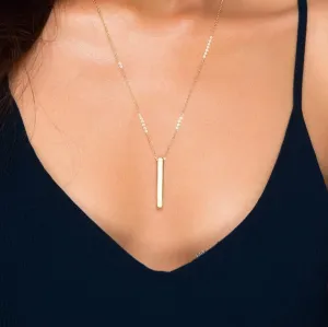 Custom Name 4-Sided Bar Necklace, 1.25" Bar