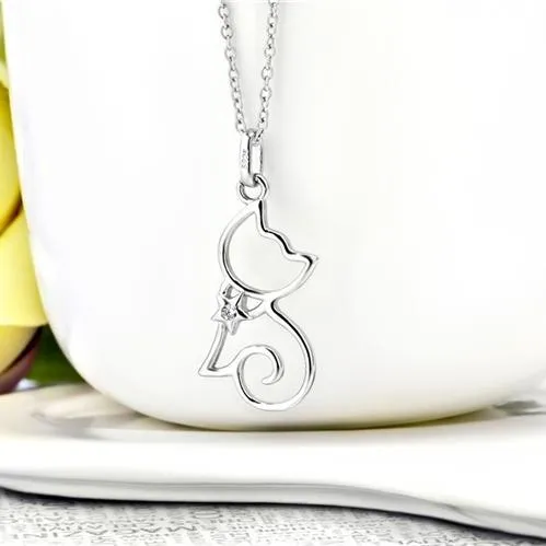 Cutie Cat Shining Star Cat Pendant Necklace
