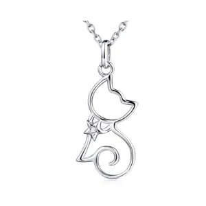 Cutie Cat Shining Star Cat Pendant Necklace