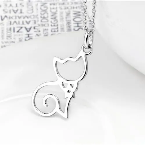 Cutie Cat Shining Star Cat Pendant Necklace