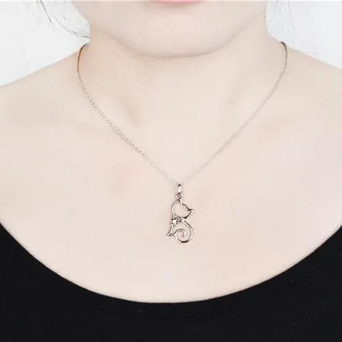 Cutie Cat Shining Star Cat Pendant Necklace