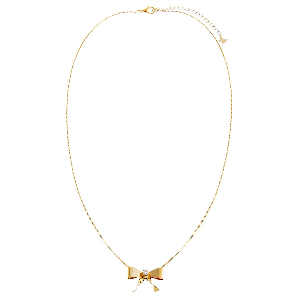 CZ Bow Tie Pendant Necklace