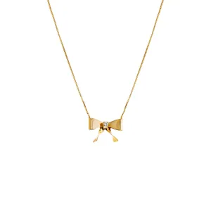 CZ Bow Tie Pendant Necklace