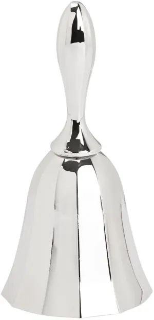 (D) Fluted 4" Bell, Nickel-Plated Stainless Still Dinner Bell Kitchen Decor
