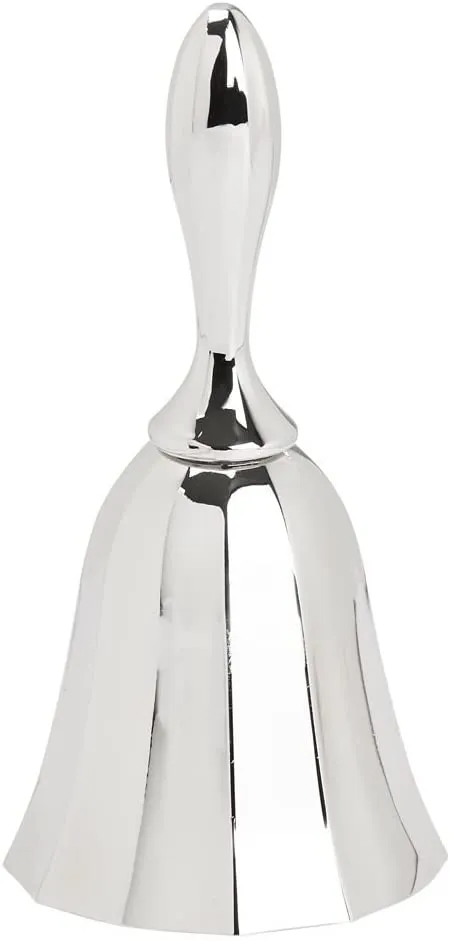 (D) Fluted 4" Bell, Nickel-Plated Stainless Still Dinner Bell Kitchen Decor