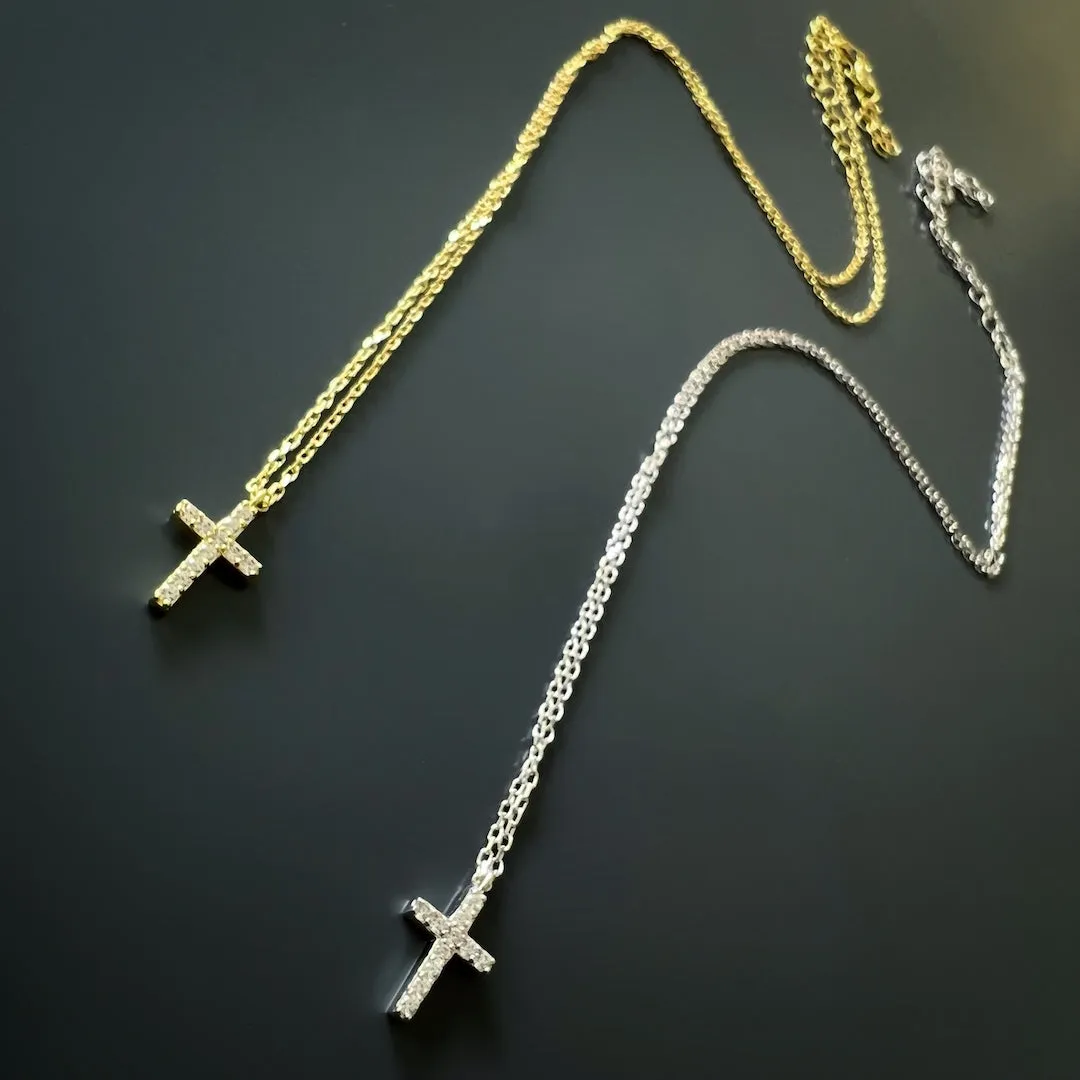 Dainty Diamond Cross Necklace