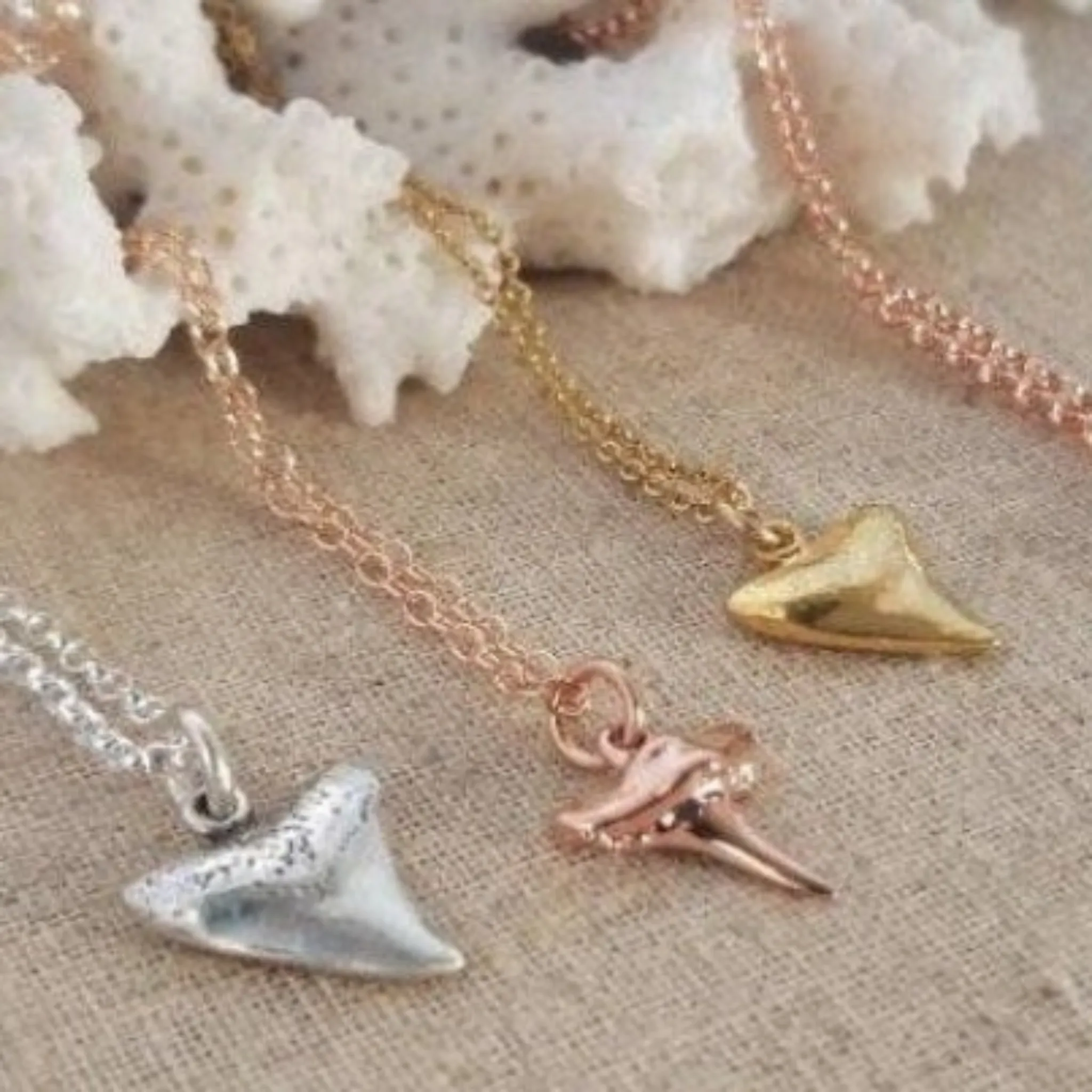 Dainty Shark Tooth Layering Necklace - Sterling, Gold or Rose Gold