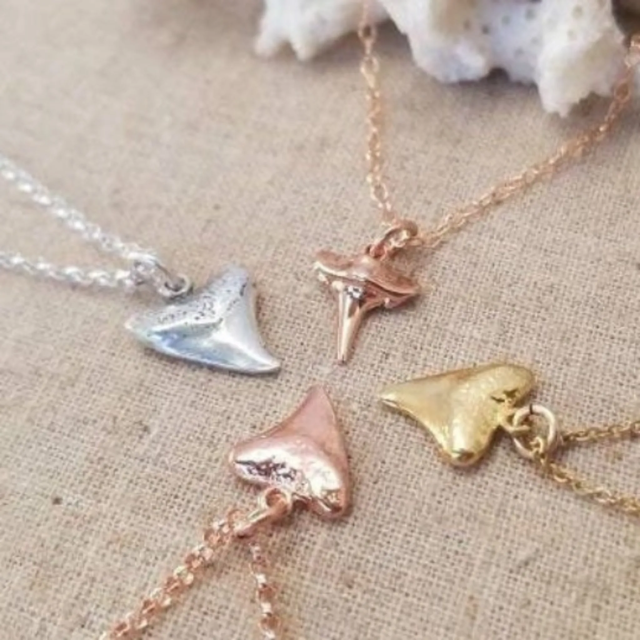Dainty Shark Tooth Layering Necklace - Sterling, Gold or Rose Gold