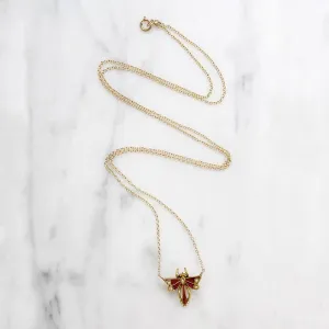 Delicate Enamel Damselfly Necklace