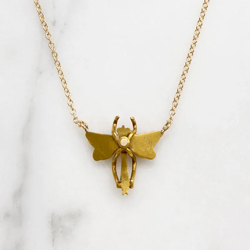 Delicate Enamel Damselfly Necklace