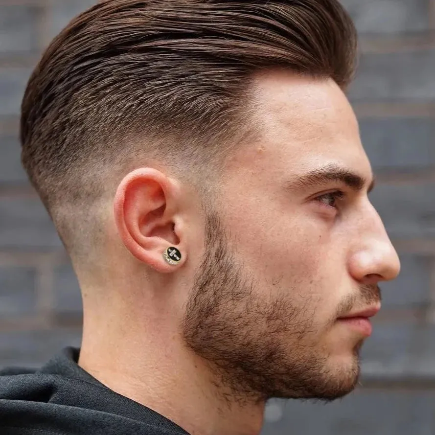 Diamond Cross Earrings Round Stud for Men