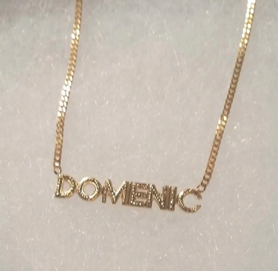 Diamond Cut Block Name Necklace - Kylie Jenner - Khloe Kardashian