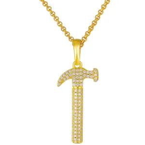 Diamond Hammer Pendant Necklace