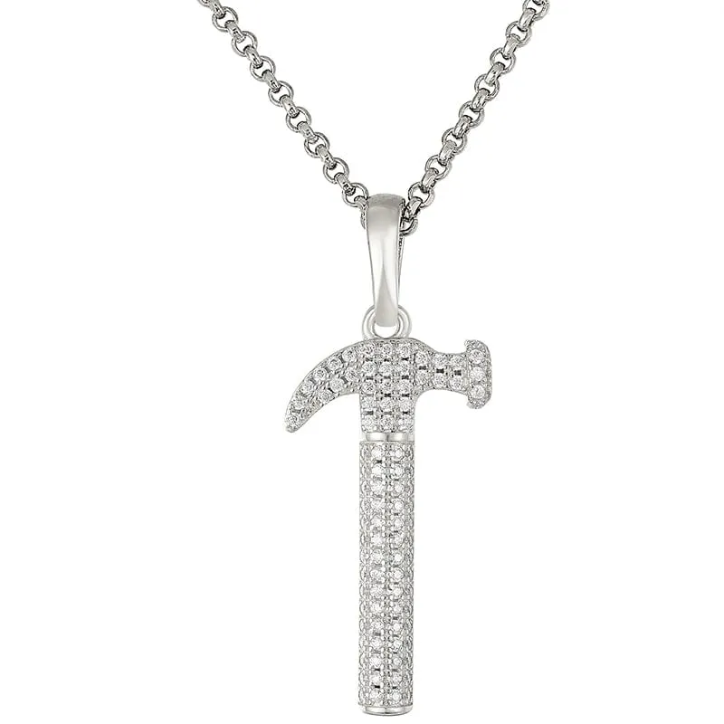 Diamond Hammer Pendant Necklace