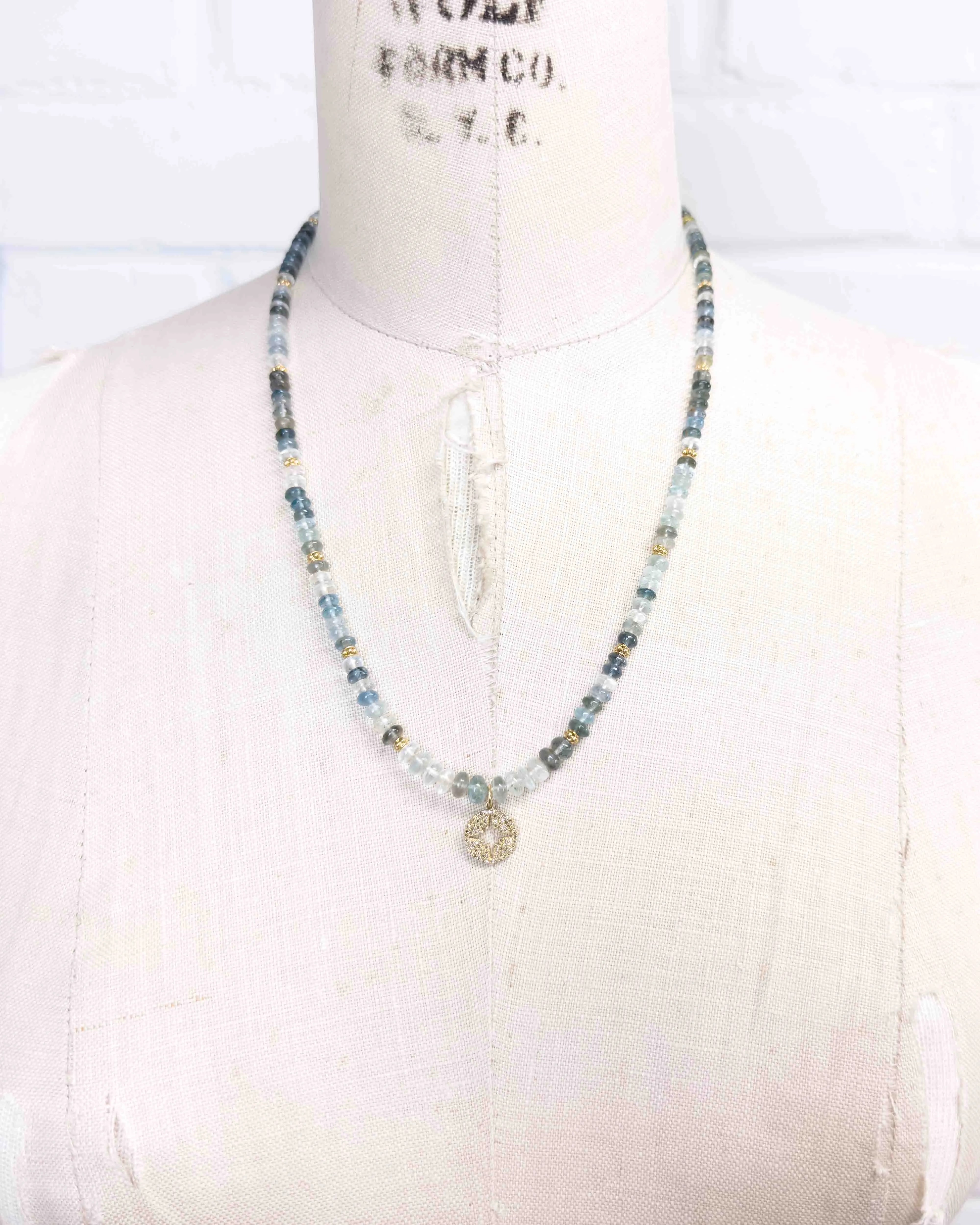 Diamond North Star & Aquamarine Necklace