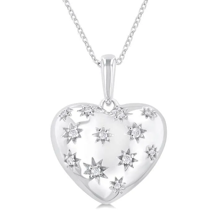 Diamond Puffed Heart Pendant
