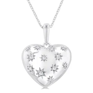 Diamond Puffed Heart Pendant