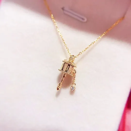 Diamond Tibetan "OM" Mantra Prayer Wheel Necklace