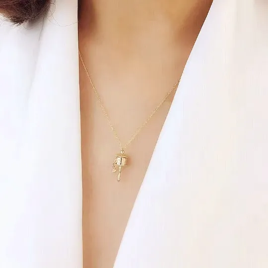 Diamond Tibetan "OM" Mantra Prayer Wheel Necklace