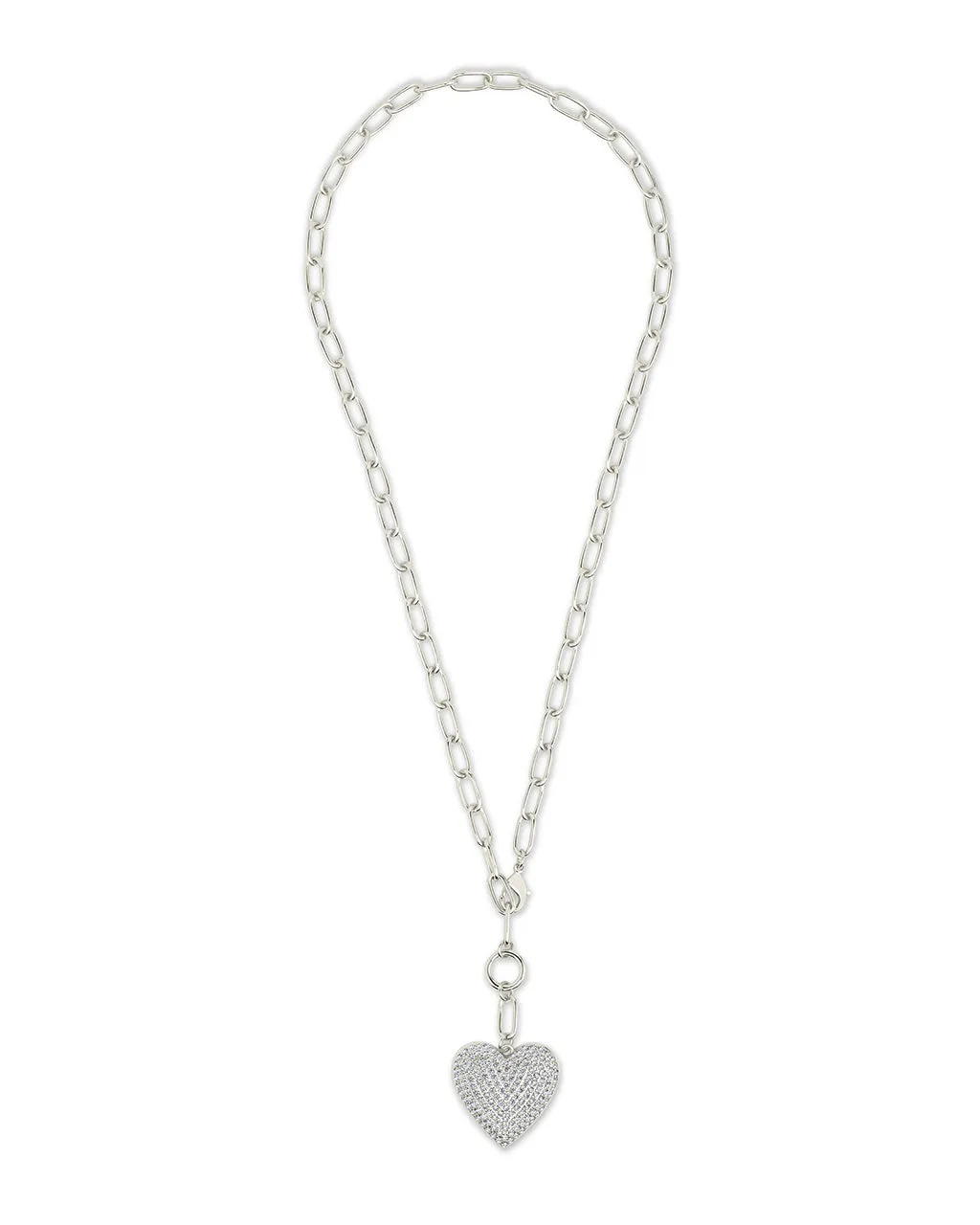 Disco Heart CZ Statement Necklace