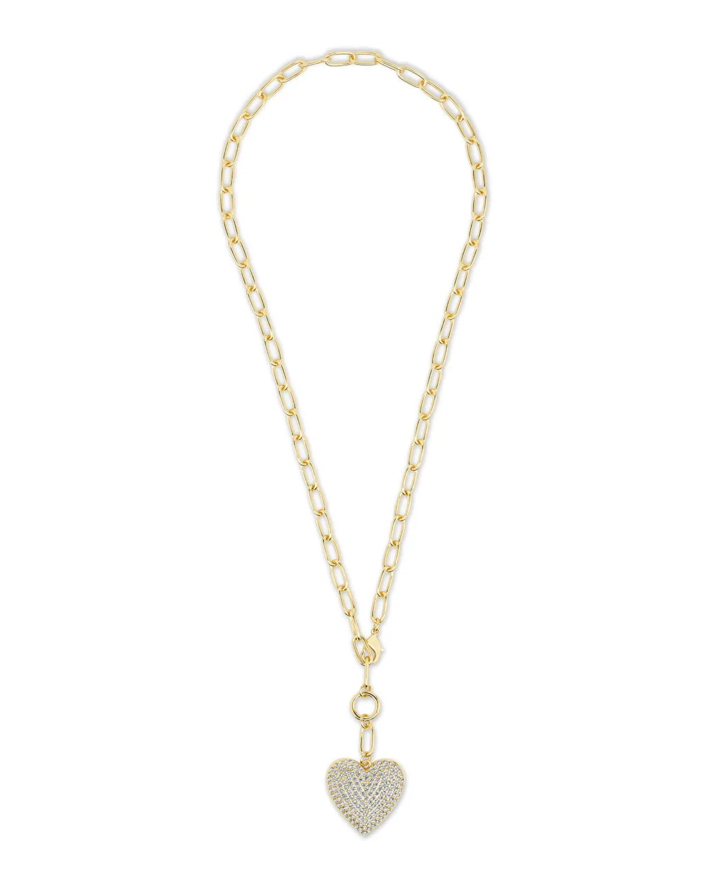 Disco Heart CZ Statement Necklace