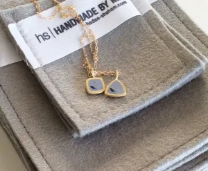 Double Gold & Concrete Pendent