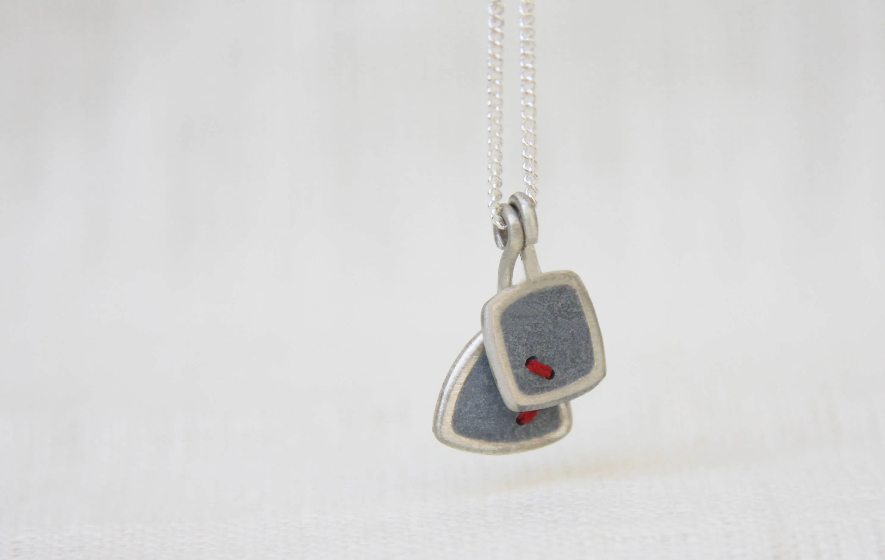 Double Gold & Concrete Pendent
