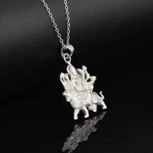 Durga Maa Indian Tribal Jewelry Pendant 925 Sterling Silver Maa Durga Religious Women Pendant
