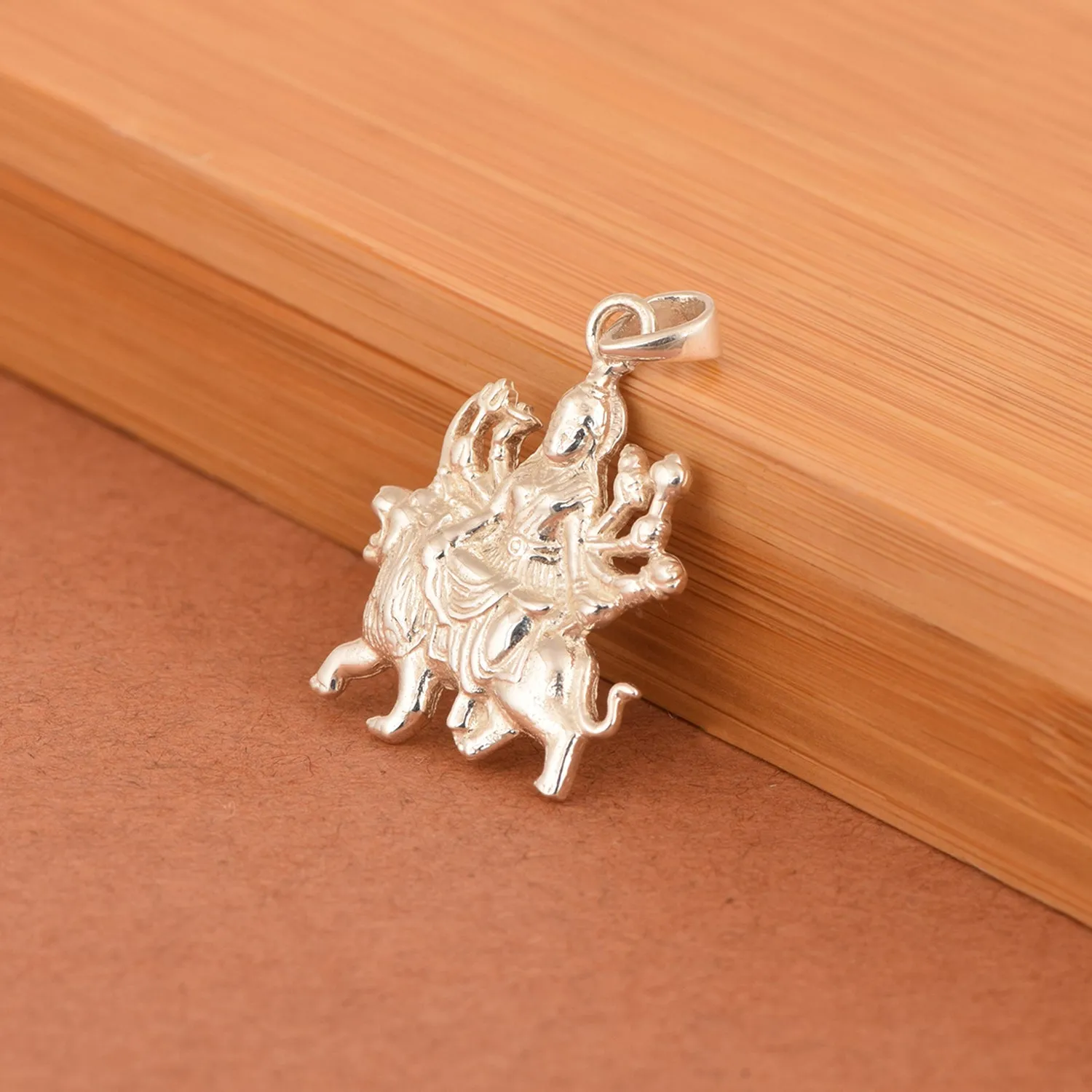 Durga Maa Indian Tribal Jewelry Pendant 925 Sterling Silver Maa Durga Religious Women Pendant