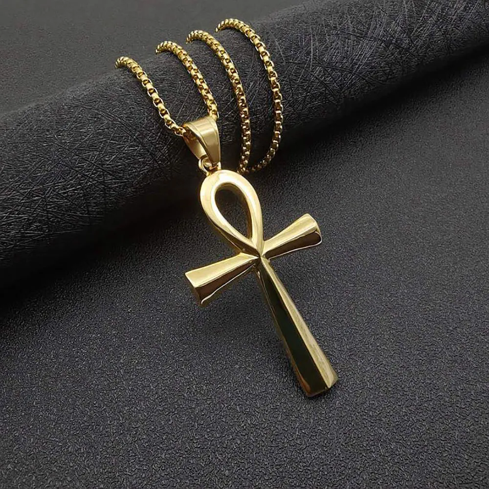 Egyptian Ankh Key Necklace Pendant Smooth Cross Fashion Hiphop Jewelry