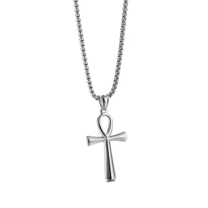 Egyptian Ankh Key Necklace Pendant Smooth Cross Fashion Hiphop Jewelry