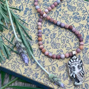 Elephant Pendant Mala Necklace