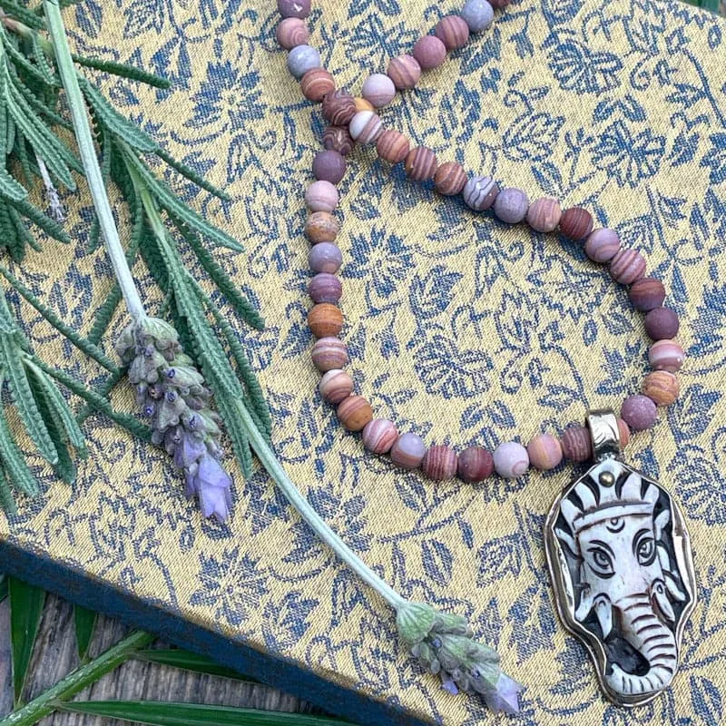 Elephant Pendant Mala Necklace